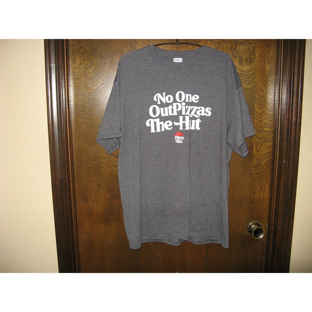 Pizza Hut No One Out Pizzas The Hut Gray Employee T-Shirt Mens Size XL